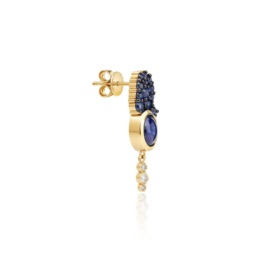 "Bodrum" Stud Earring - Blue Sapphires