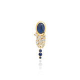 "Bodrum" Stud Earring - White Diamonds and Sapphire