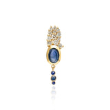 "Bodrum" Stud Earring - White Diamonds and Sapphire
