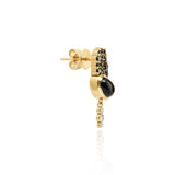 Bodrum "Tuxedo" Stud Earring - Black and White Diamonds and Black Onyx
