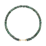 "Bosfor" Faceted Disc Bead Strand - Emerald and Champagne Diamonds