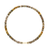 "Bosfor" Faceted Disc Bead Strand - Jasper and Black Diamonds