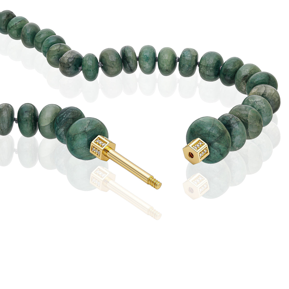 "Bosfor" Rondelle Bead Strand - Light Emerald
