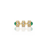 "Bosfor" Mini Stud Earring - White Diamonds and Emeralds