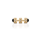 "Bosfor" Mini Stud Earring - White Diamonds and Black Onyx