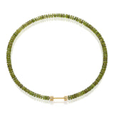 "Bosfor" Faceted Disc Bead Strand - Peridot and Champagne Diamonds