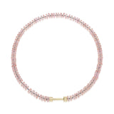 "Bosfor" Faceted Disc Bead Strand - Pink Quartz and White Diamonds