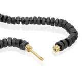 "Bosfor" Faceted Bead Strand - Black Spinel and White Diamonds