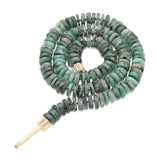 "Bosfor" Faceted Disc Bead Strand - Emerald and Champagne Diamonds