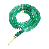 "Bosfor" Faceted Oval Bead Strand - Green Onyx and Tsavorites