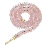 "Bosfor" Faceted Disc Bead Strand - Pink Quartz and White Diamonds
