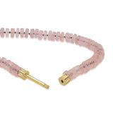 "Bosfor" Faceted Disc Bead Strand - Pink Quartz and White Diamonds