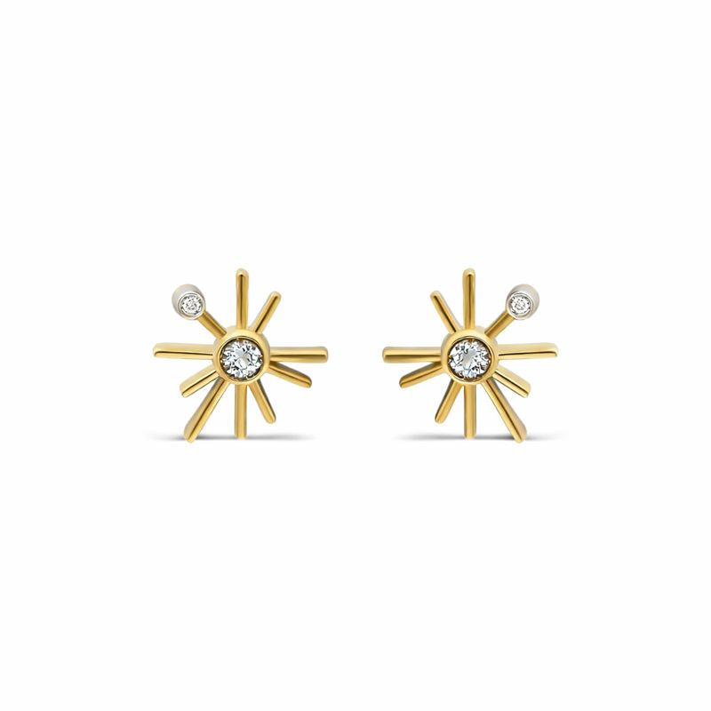 ¡Buenos Días! Mini Sun Stud Earring - White Diamond