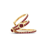 ¡Buenos Días! Triple Ray Ruby Ear Cuff (no piercing)