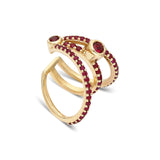¡Buenos Días! Triple Ray Ruby Ear Cuff (no piercing)