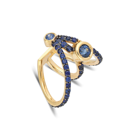 ¡Buenos Días! XL Triple Ray Sapphire Ear Cuff (no piercing)