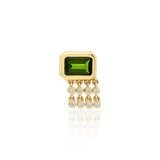 "Galata" Large Stud Earring - Chrome Diopside and Champagne Diamonds