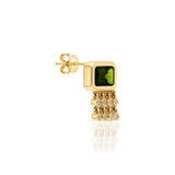 "Galata" Large Stud Earring - Chrome Diopside and Champagne Diamonds