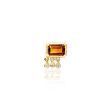 "Galata" Small Stud Earring - Citrine and Champagne Diamonds