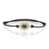 SAMPLE SALE "Abrazo" Diamond and Malachite Cord Bracelet