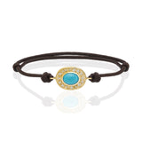 SAMPLE SALE "Abrazo" Diamond and Turquoise Cord Bracelet