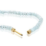 "Bosfor" Faceted Disc Bead Strand - Aquamarines and White Diamonds