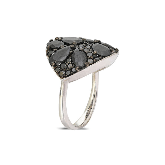Coa "Blackout" Ring - Black Diamond, Spinel and Black Onyx Ring