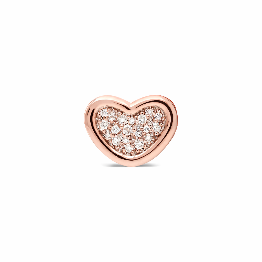 "Corazón" Pavé Diamond Bead Pendant