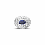 "Gema" Mosaic Diamond and Sapphire Bead Pendant