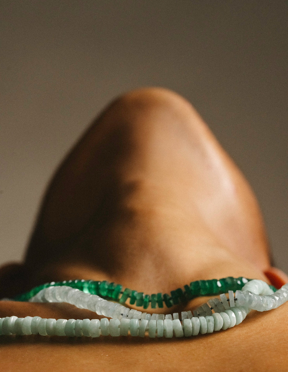 "Bosfor" Faceted Disc Bead Strand - Green Onyx and Tsavorites