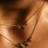 ¡Buenos Días! Mini Triple Sun Necklace - White Diamonds