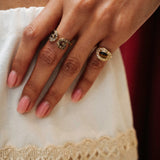 "Abrazo" Diamond and Tiger's Eye Signet Ring