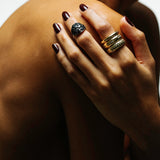 Coa "Blackout" Ring - Black Diamond, Spinel and Black Onyx Ring