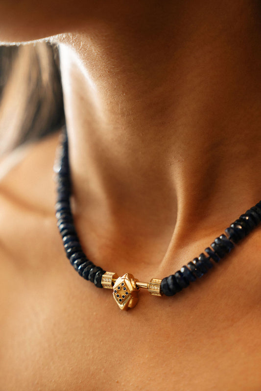 "Toa" Bezel Sapphires Bead Pendant
