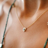 “Encantada” Beaded Charm Necklace - Malachite