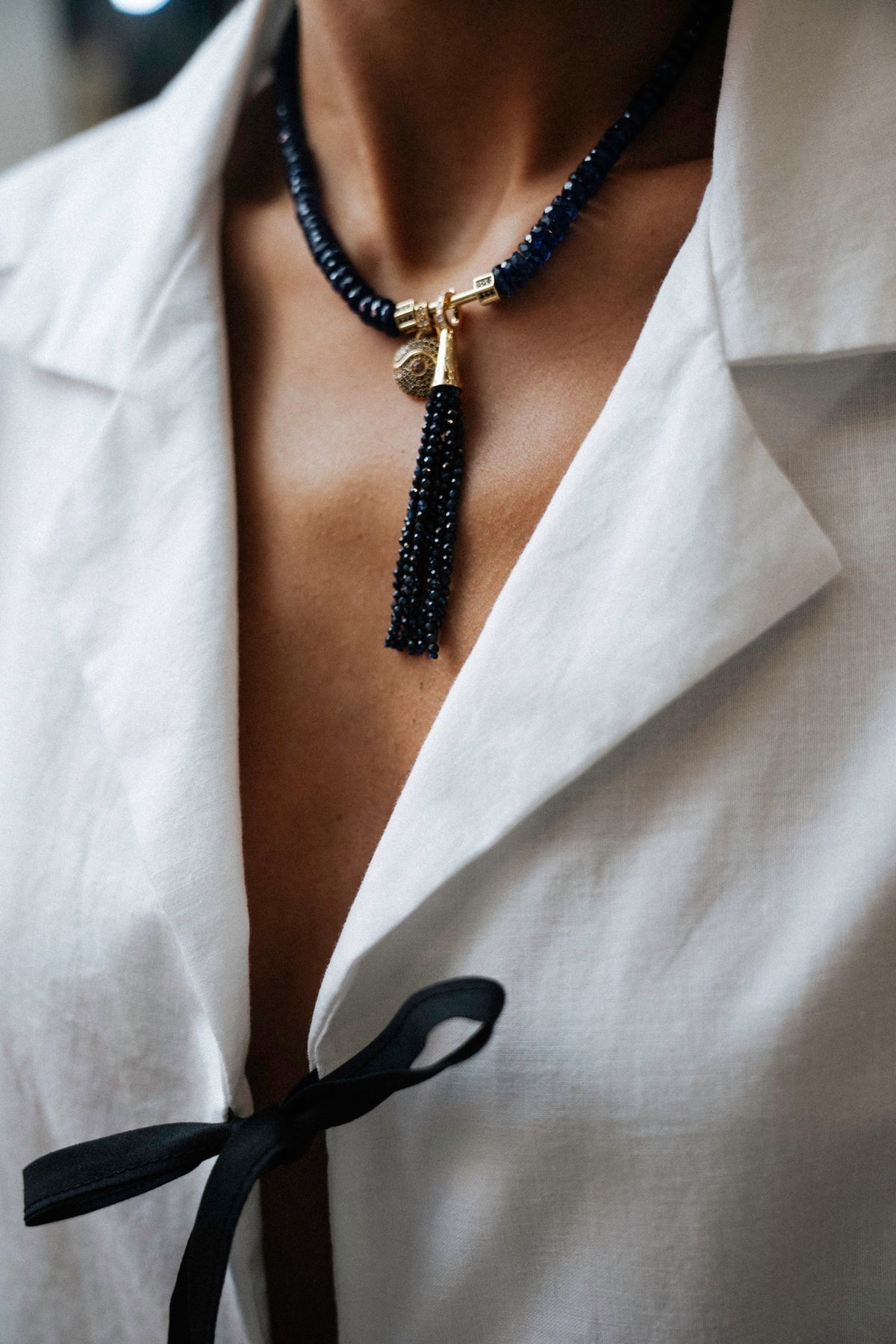 “Acu” Black and Champagne Diamond Pendant