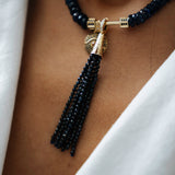 "Aguaviva" Tassel Pendant - Sapphires and White Diamonds
