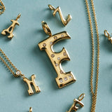 "Sanse" Small Letter and Diamond Necklace