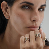 SAMPLE SALE ¡Buenos Días! Triple Ray Ruby Ear Cuff (no piercing)