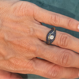 SAMPLE SALE “Acu” Large Pavé Ring - Sapphires and Diamond