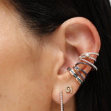 ¡Buenos Días! Extra Long White Diamond Ray Earring