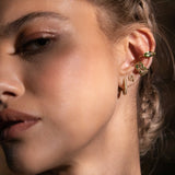 SAMPLE SALE “Coa” Ear Cuff - Tsavorites and White Topaz (no piercing)