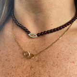 SAMPLE SALE Pavé "Macu” Beaded Necklace - Garnet