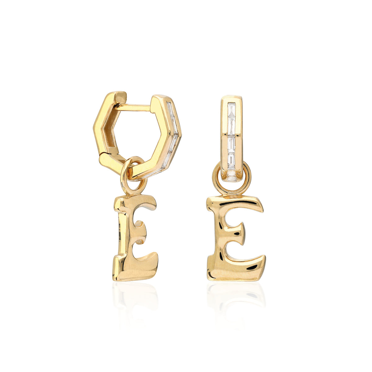 "Sanse" Small Letter Hoop Charm