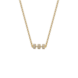 Micro "Bosfor" Chain Necklace - White Diamonds