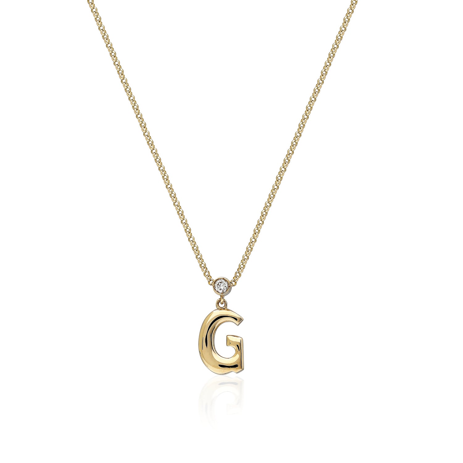 "Sanse" Small Letter and Diamond Necklace