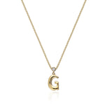 "Sanse" Small Letter and Diamond Necklace