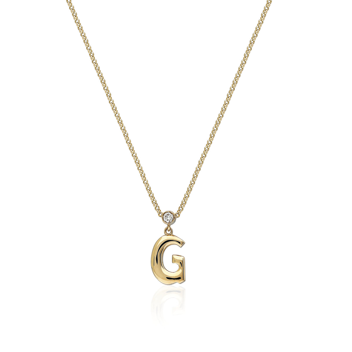"Sanse" Small Letter and Diamond Necklace