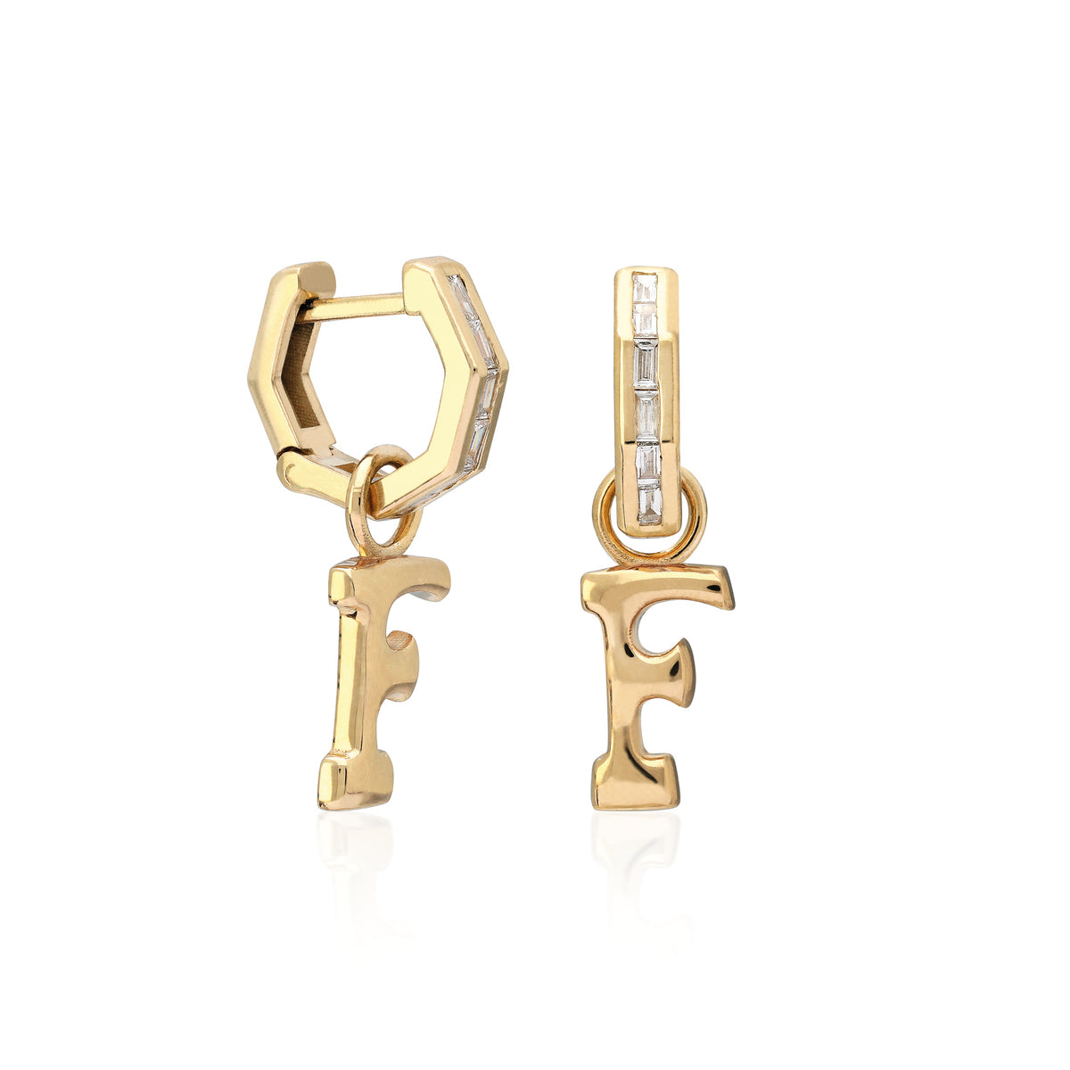 "Sanse" Small Letter Hoop Charm