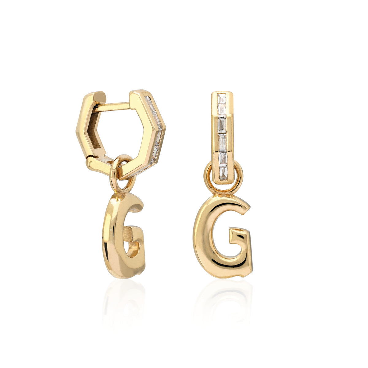 "Sanse" Small Letter Hoop Charm